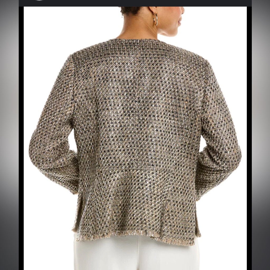 Lafayette 148 Tweed Patterned Jacket Sz 6 Blazer Textured Like New